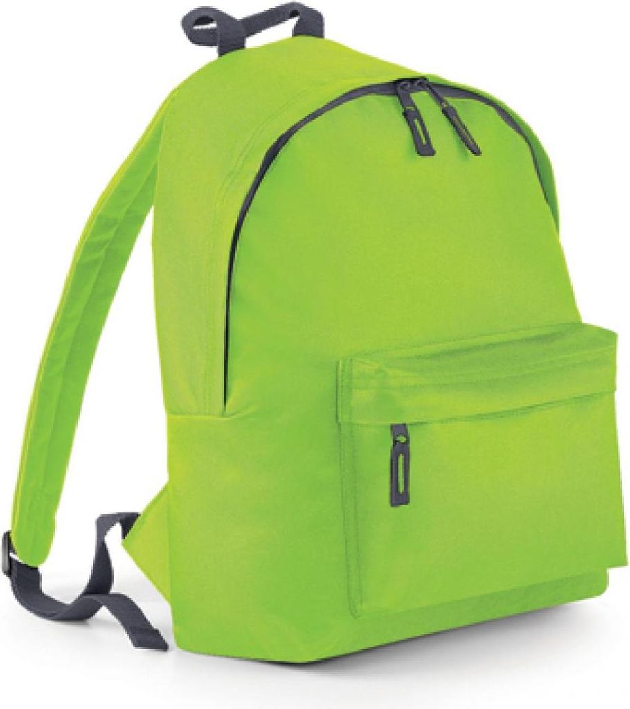 BagBase BG125J | Junior Fashion Kinder Rucksack | 28 x 38 x 19 cm - Farbe: Lime Green/Graphite Grey - Größe: 28 x 38 x 19 cm
