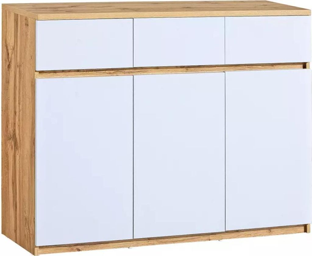 Commode combinée CARYM - chêne wotan / blanc Image du produit 