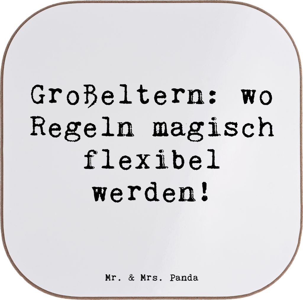 Mr. & Mrs. Panda Untersetzer für Gläser Spruch Großeltern Magie - Weiß - Geschenk, Enkelkinder, gläseruntersetzer, Familienleben, Coaster, her...