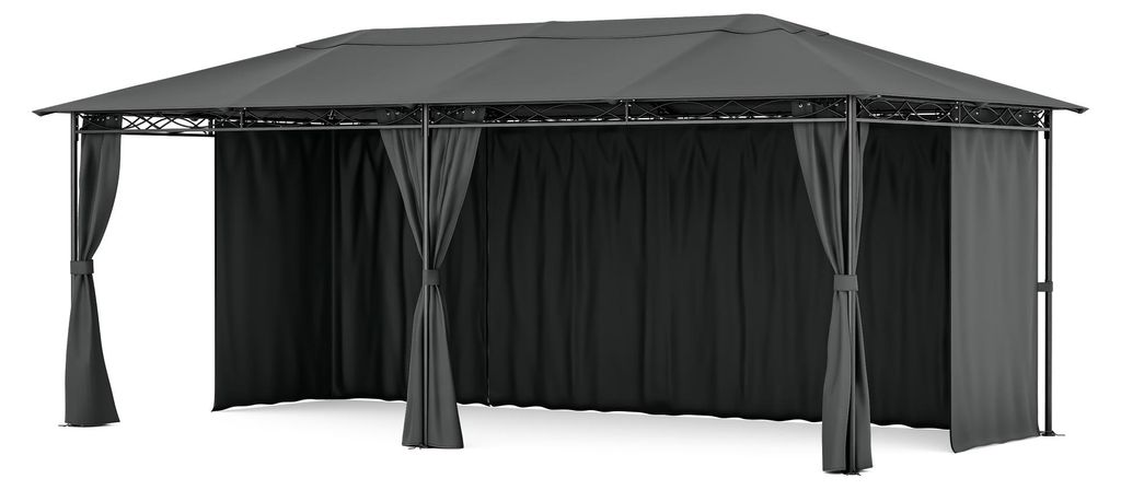 Blumfeldt Mondo altánok 3x6 - oceľový rám, so závesmi, Obrázok produktu 