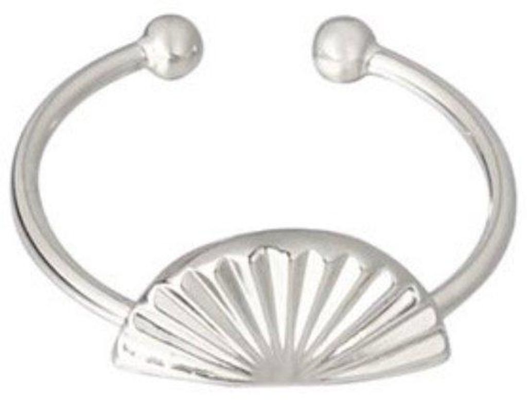 Zilveren Schelp Ring - Edelstahl Schmuck für Damen - Verstellbare - Hochwertiger RVS Ring mit Muschel