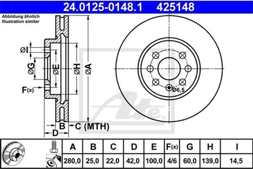 Tarcza Hamulcowa Opel Przód Combo/Meriva 1,3-1,7D 01- Zdjęcie produktu 