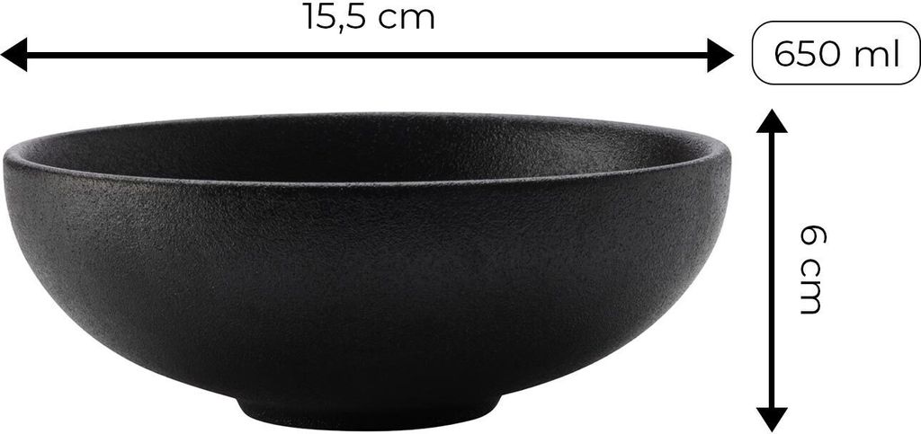 Maxwell & Williams Caviar Black Schale – Premium Keramik, Matt Schwarz, 11 Cm Durchmesser, 220 Ml