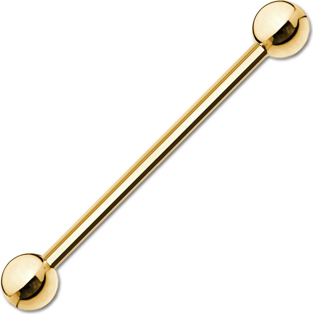 viva-adorno Barbell Piercing Stab Industrial Ohrpiercing Cartilage Stecker Hantel Edelstahl beschichtet Z310, 1,6x38x5mm, gold