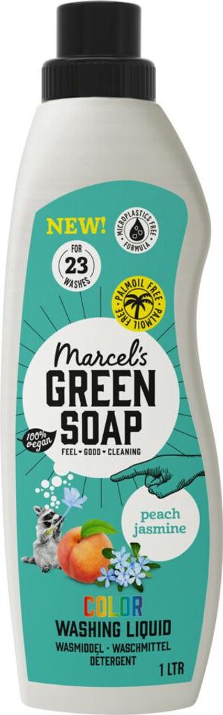 Marcel's Green Soap – Flüssigwaschmittel – Color – Pfirsich & Jasmin – Wirksam & Natürlich – 23 Wäschen – 1 Liter - 1 Stück