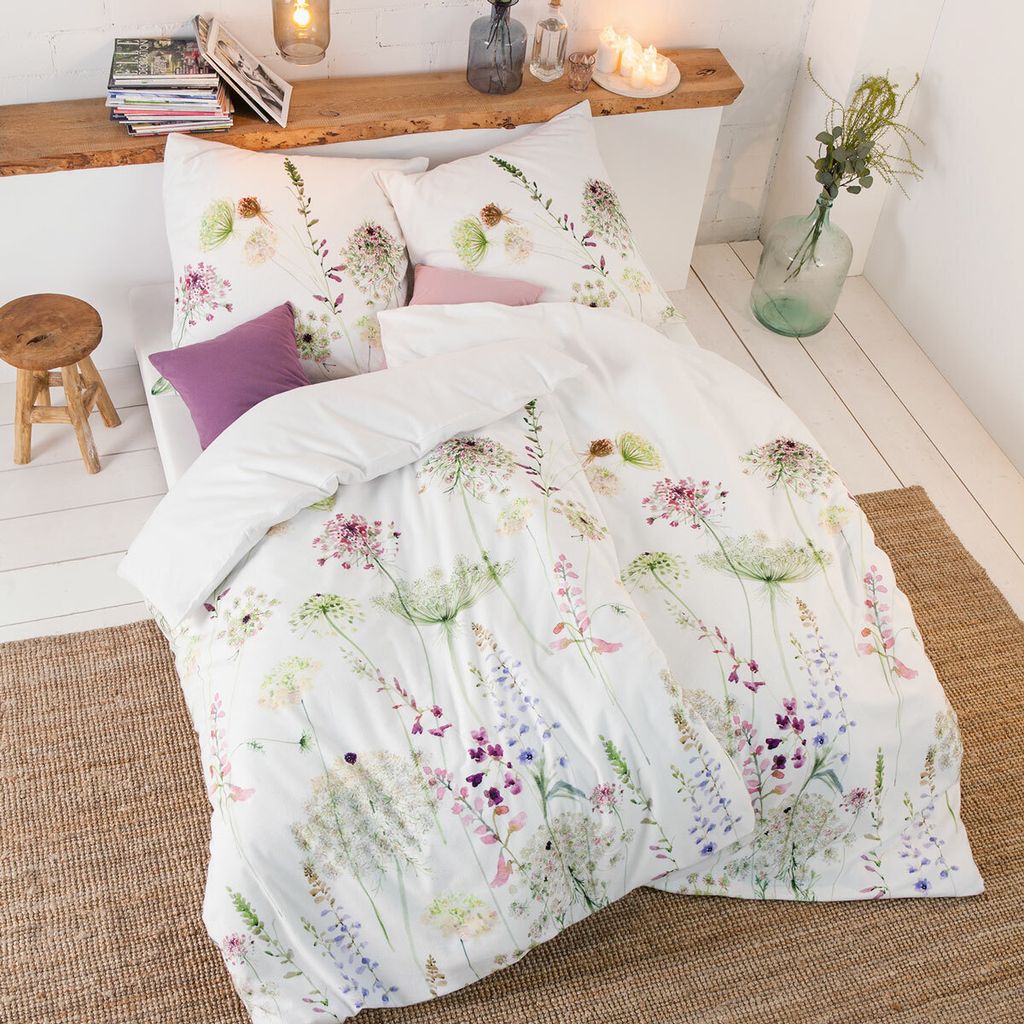 Estella Kuschelflanell Bettwäsche Meadow grün 135x200 cm + 80x80 cm