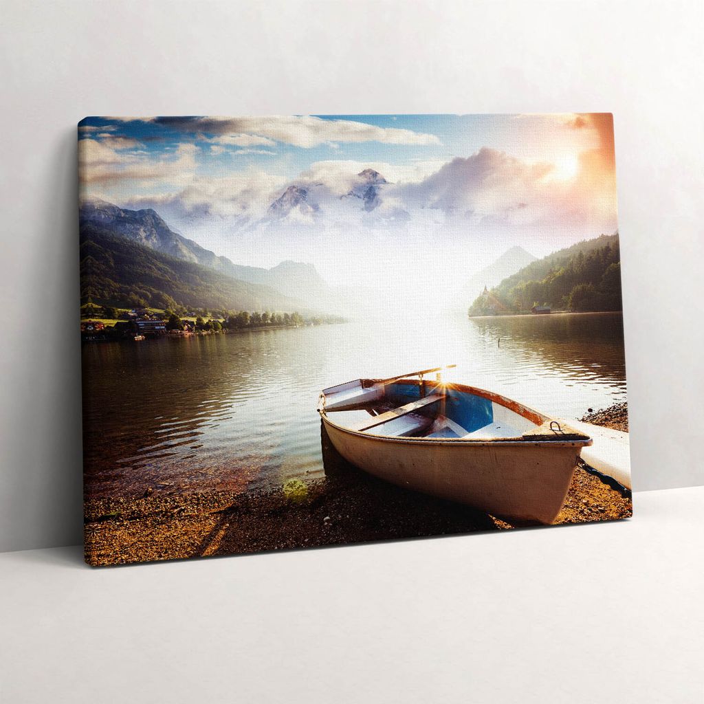 Fantastische Aussicht auf den See – Leinwandbild Wandbild – 80x60 cm – Leinwandbilder – Wandbilder – Schlafzimmer – Flur