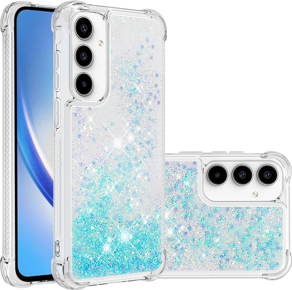 Samsung Galaxy A57 Hülle - Coverup Liquid Glitzer Back Cover - Hellblau