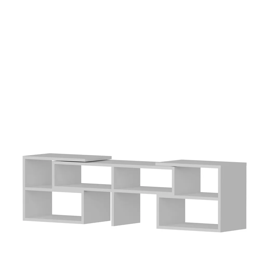 Table de télévision en mélamine blanche haute résistance 136,8x29 cm