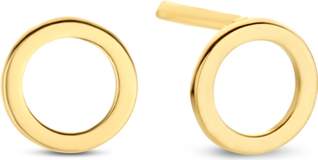 Neu Bling 9NBG-0350 Gold-Ohrstecker - Frauen - Kreis - 4,5 mm Durchmesser - Pouchette - 14 Karat - Gold