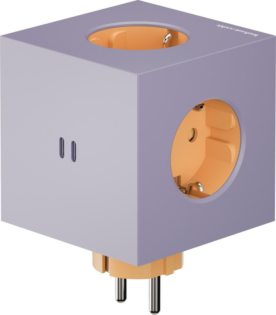 AVOLT Mehrfachstecker SQUARE 2 Bauhaus Edition lavendel | 7,6x11,3cm
