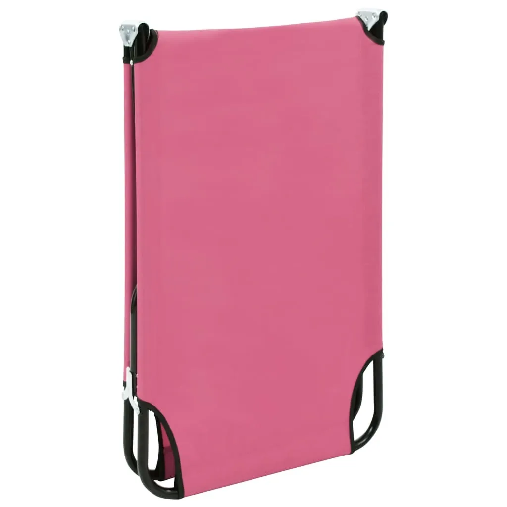 Transat rose pliable structure acier traité - Ultra léger et résistant - 6