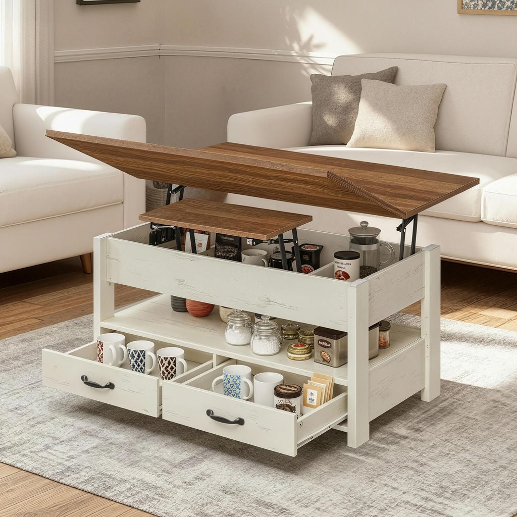 VASAGLE Couchtisch, Wohnzimmertisch, Gaszylinder, Produktbild 