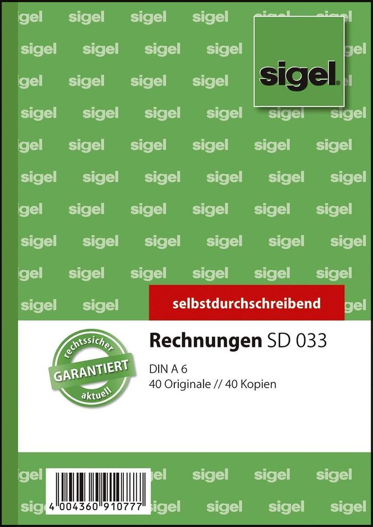 Sigel® SD033 Fatture - A6, primo e secondo foglio stampato, Immagine del prodotto 