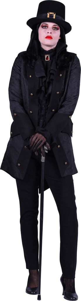 Paisley Damenmantel schwarz Größe: XXL