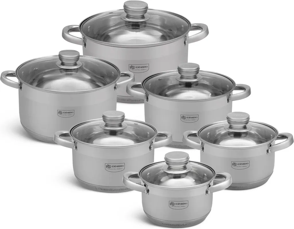 Set Pentole 12 Pezzi Edenberg EB-004036 - Acciaio Inox Induzione