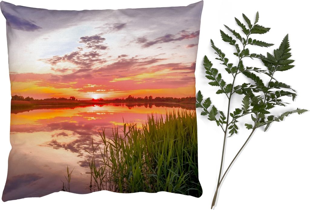 MuchoWow Zierkissen Sofakissen Wohnzimmer Dekokissen 60x60 cm Wasser - Luft - Natur - Sitzfläche - Foto Polster