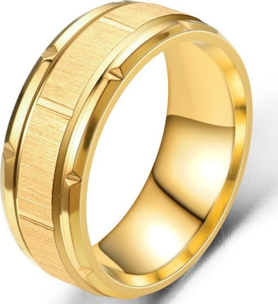Herrenring Travis aus Edelstahl 316L - Gold, 62mm KP17137