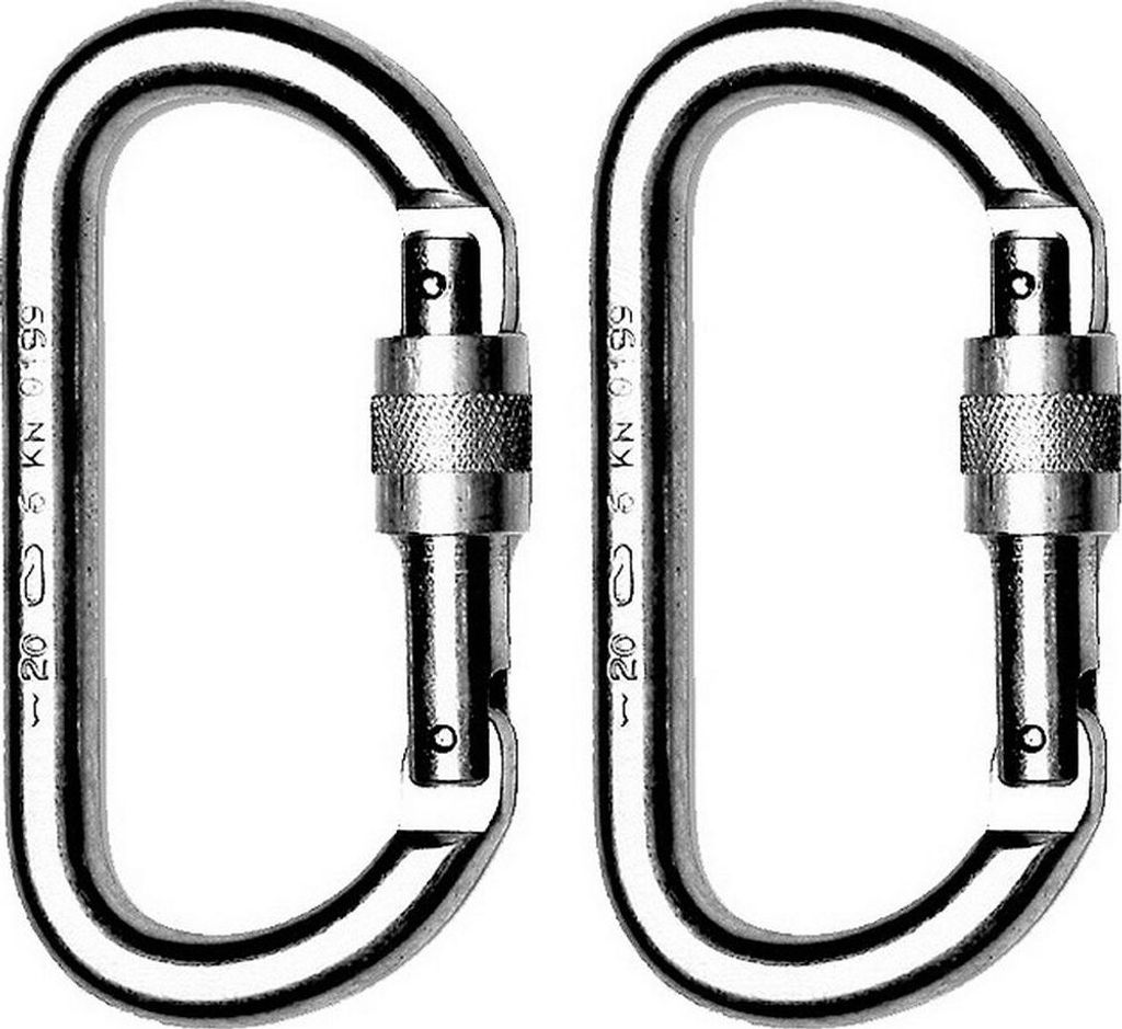 Ponsa Sicherheitskarabiner Aluminium 150 x 57 mm (2 Stück)