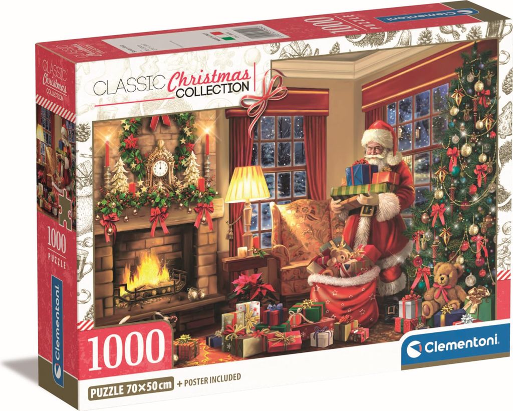 CLEMENTONI Puzzle 1000 HQC La visite du Père Noël 39924 Image du produit 
