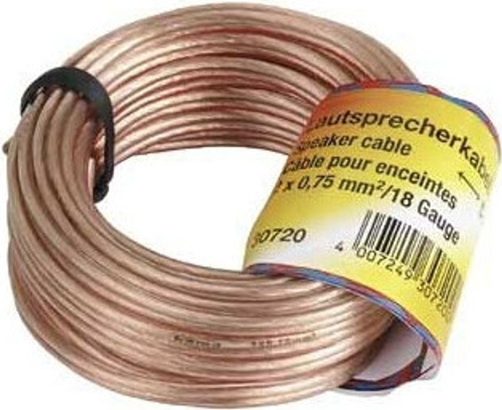 Lautsprecherkabel 0,75mm² 10 m transparent (00030721)