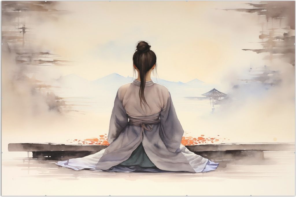 Wallario Wandbild Morgenstille, Größe: 61 x 91,5 cm, Poster mit rahmenlosen Bildhalter