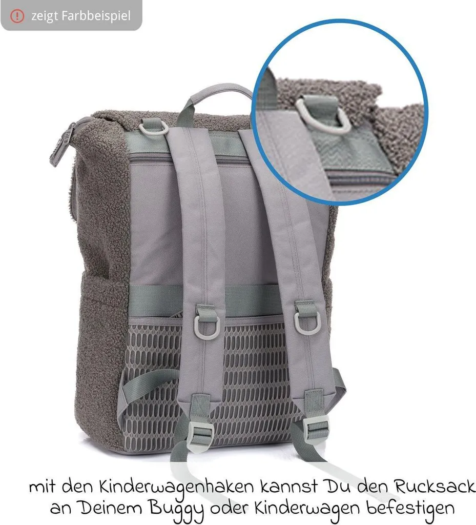 Sac à dos à langer Teddy Fillikid avec tapis de change et poches XXL