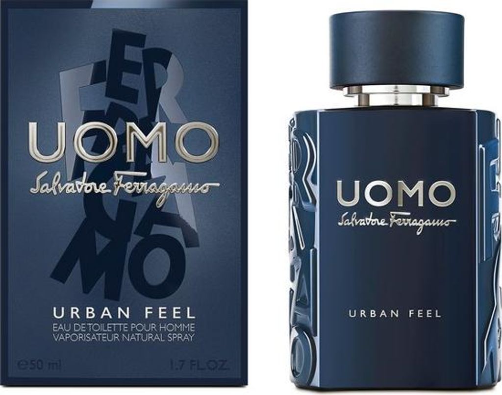 A product shot of a cologne bottle and its packaging.