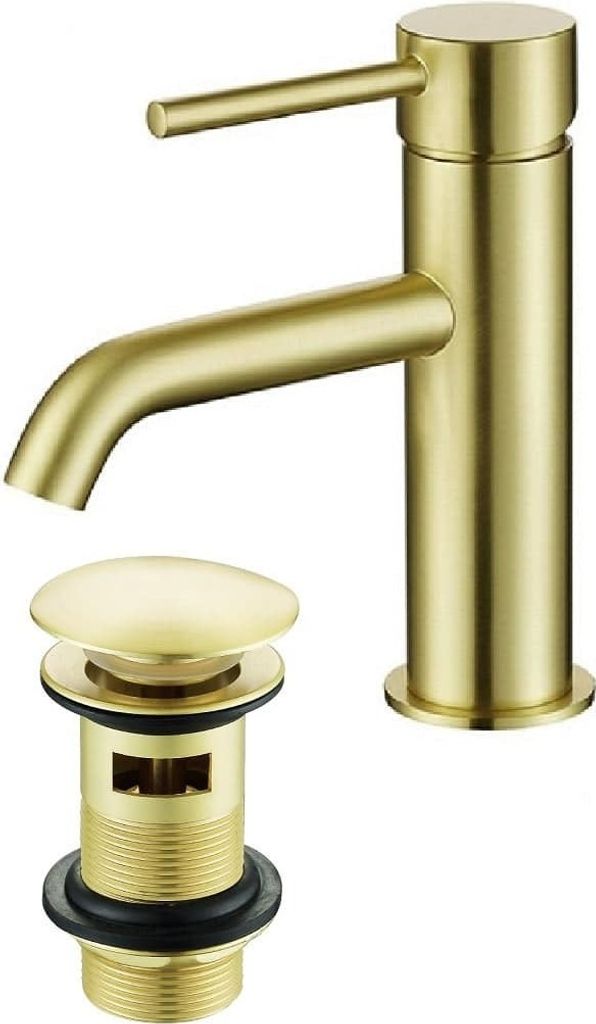 Einhebelmischer für Aufsatzwaschbecken PICO gold inklusive Ablaufventil
