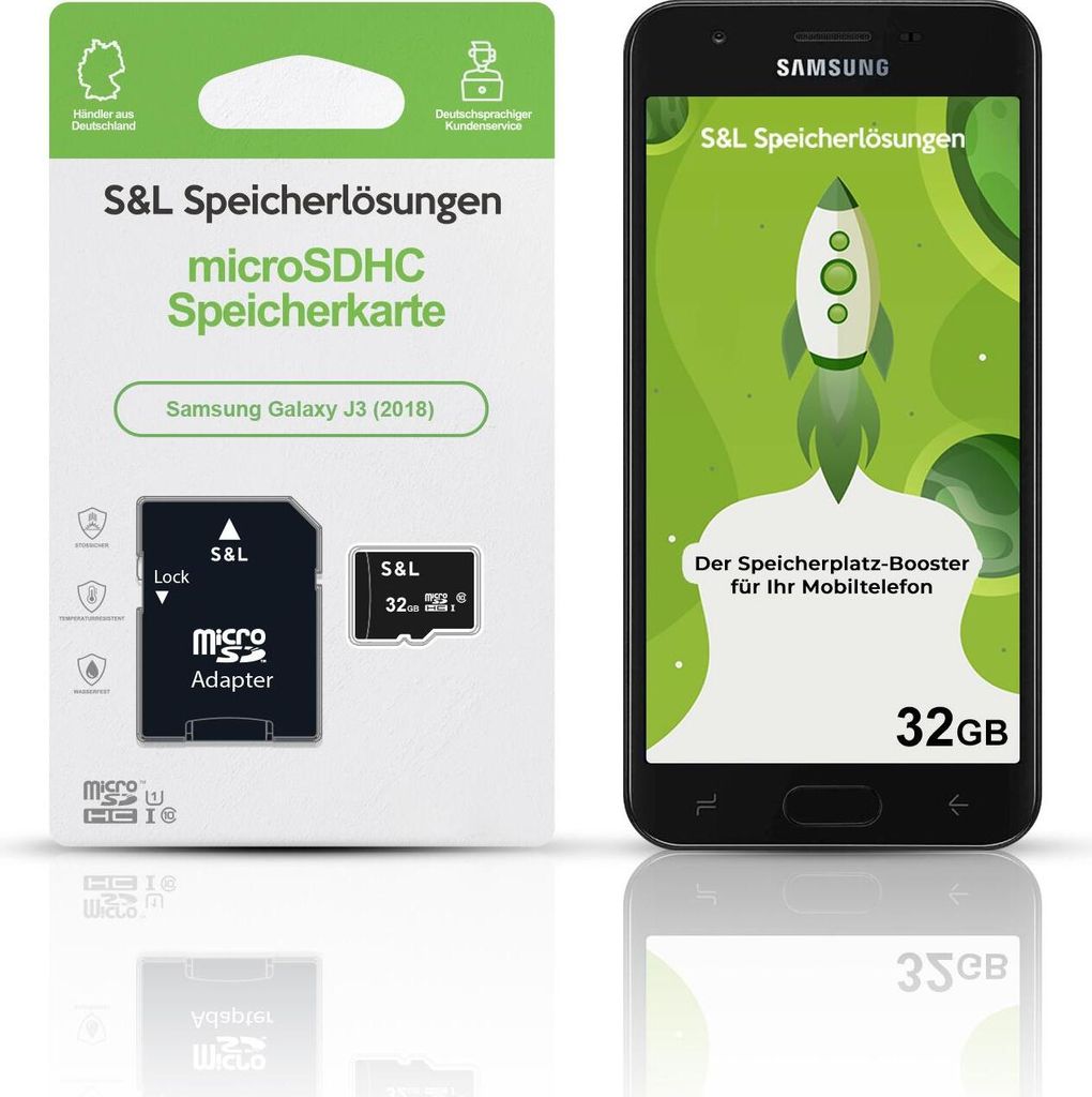 microSD Speicherkarte S&L für Samsung Galaxy J3 (2018) - Speicherkapazität: 32 GB