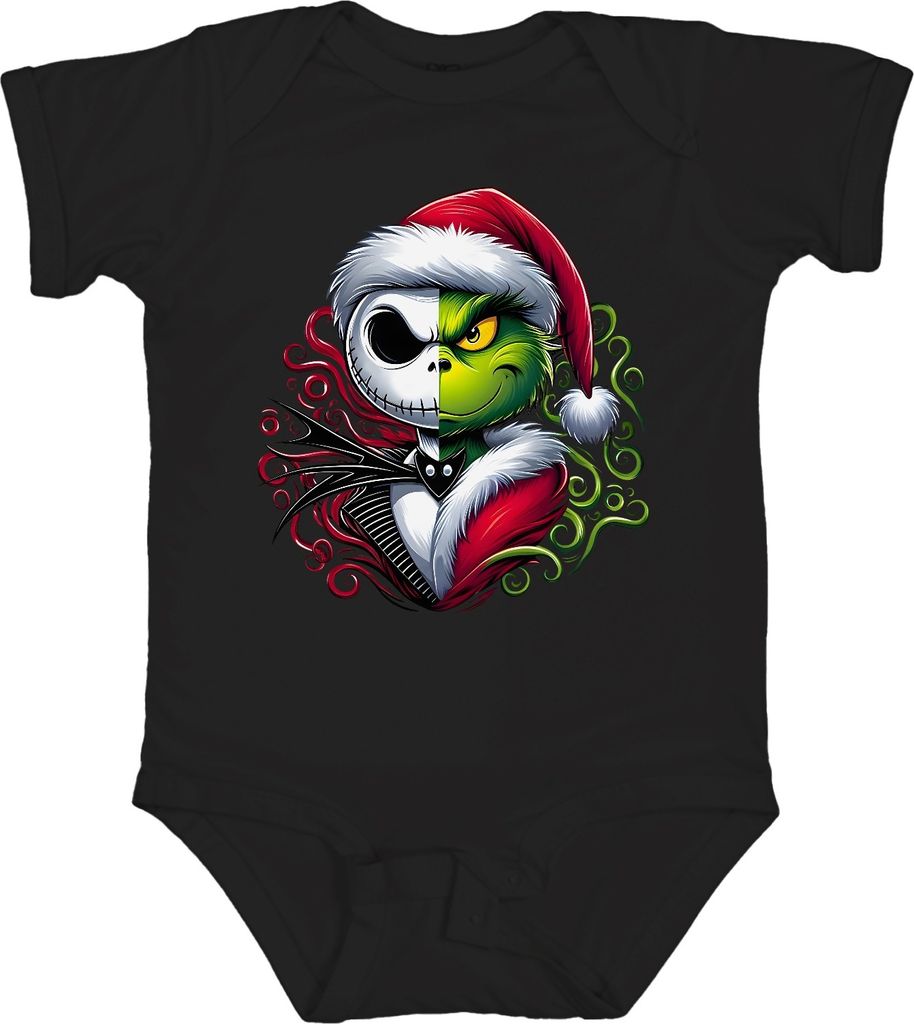 Nightmare before Christmas Grinch Skelett - Weihnachten Christmas Xmas Unisex Baby Body, Schwarz, 0/3