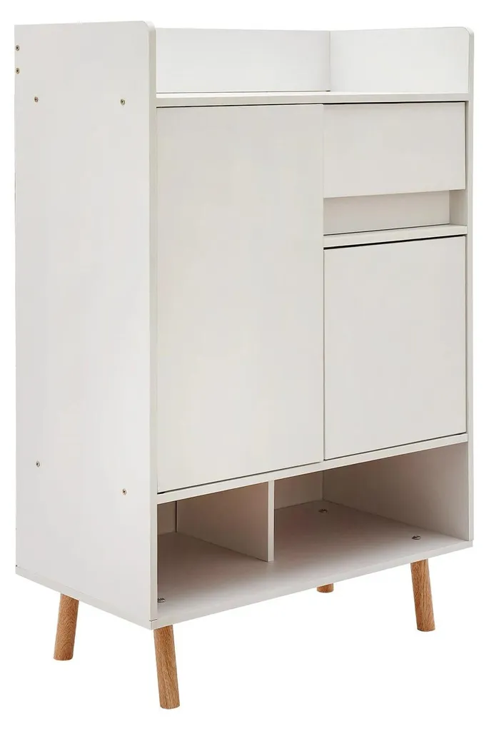 Étagère à chaussures blanc chaud style moderne avec rangement pratique