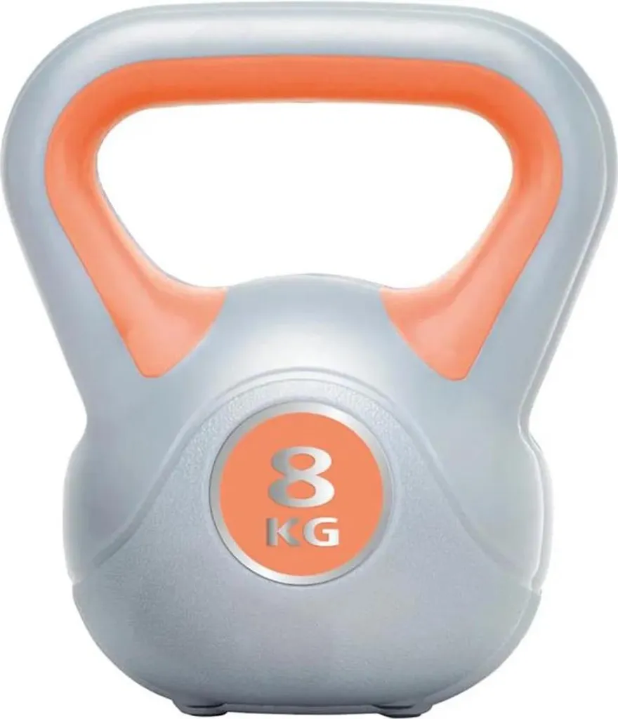 Kettlebell 8kg Urban Fitness Orange avec Revêtement Vinyle Anti-Bruit