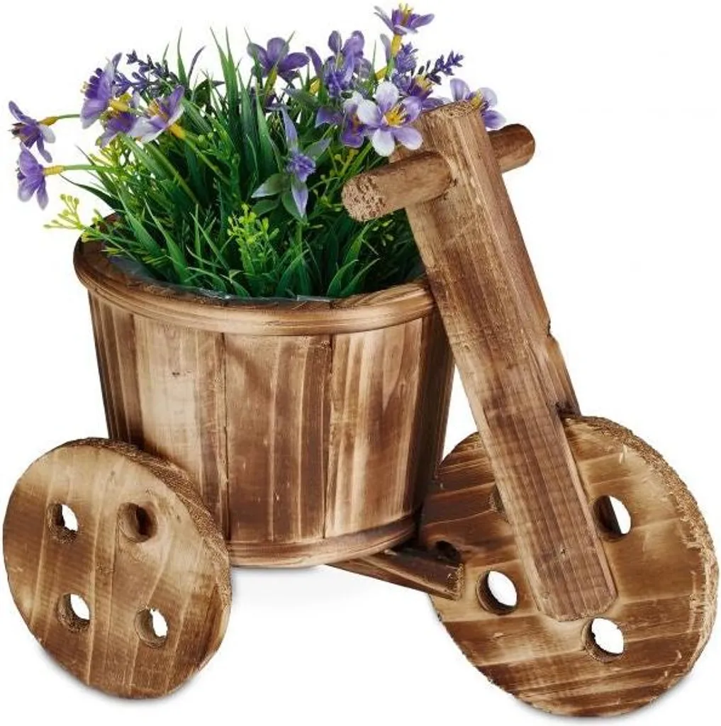 Vélo avec fleurs en bois sans entretien pour déco florale éternelle