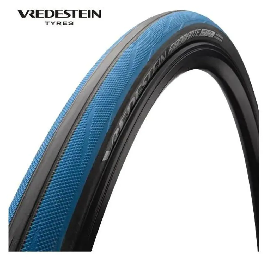 Pneu de vélo de route Vredestein Fiammante DC 23-622 noir bleu durable