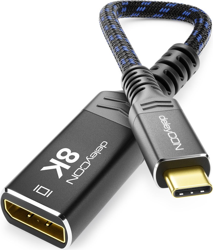 deleyCON 8K USB-C auf DisplayPort 1.4 Adapter - 8K@60Hz Produktbild 