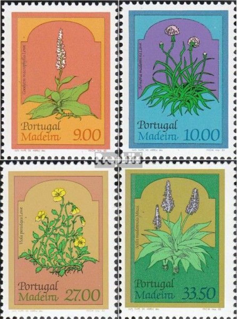 Briefmarken Portugal - Madeira 1982 Mi 78-81 (kompl.Ausg.) postfrisch Freimarken: Blumen