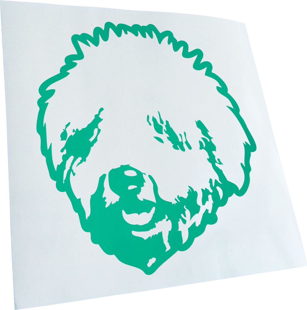 Kiwistar - Autoaufkleber - komondor Hund - Türkis - 24x22cm - Aufkleber für Auto, Laptop, Fahrrad, LKW, Motorrad mehrfarbig JDM Decal Racing