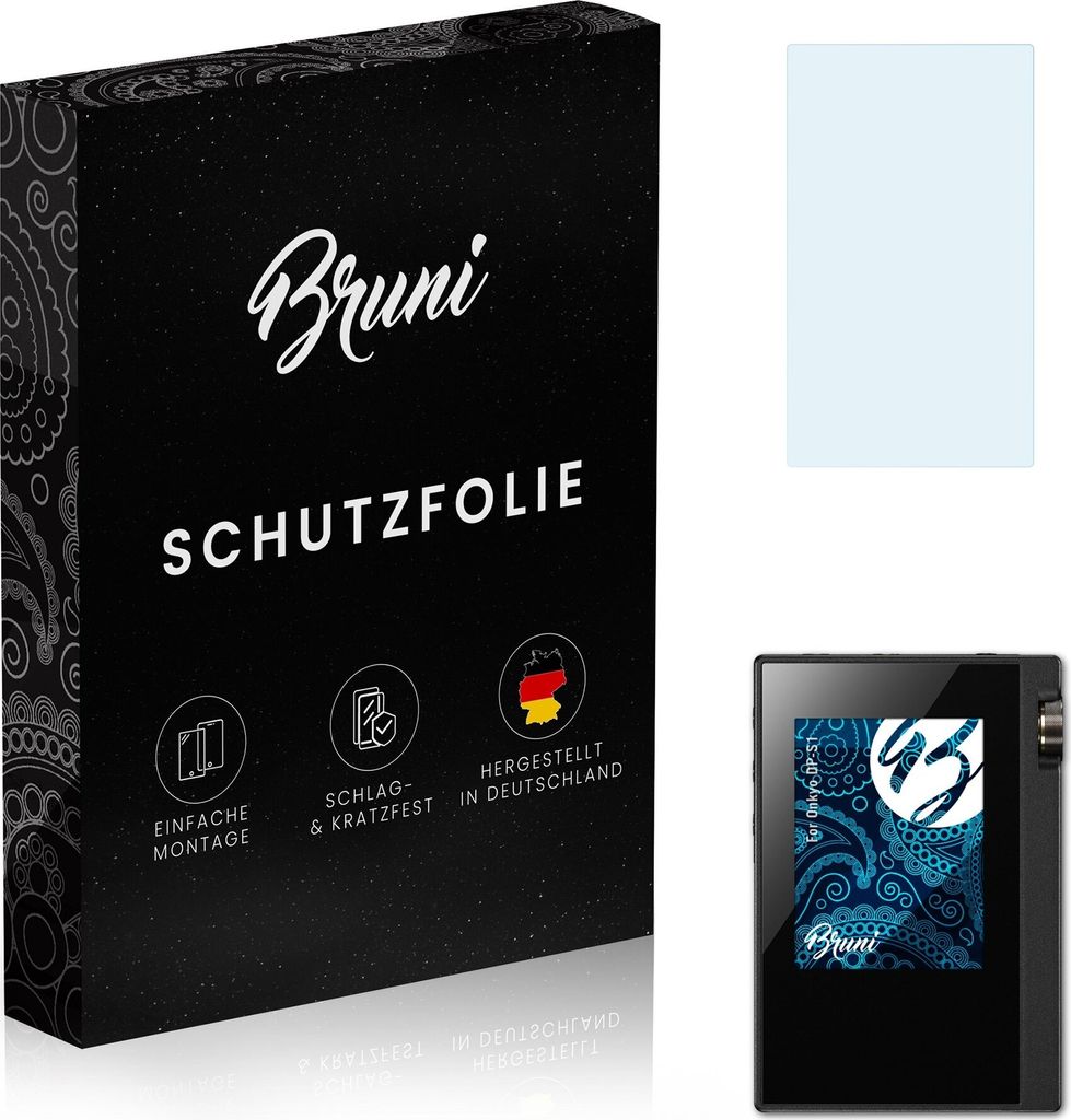 Bruni Basics-Clear 2x Schutzfolie kompatibel mit Onkyo DP-S1 Folie