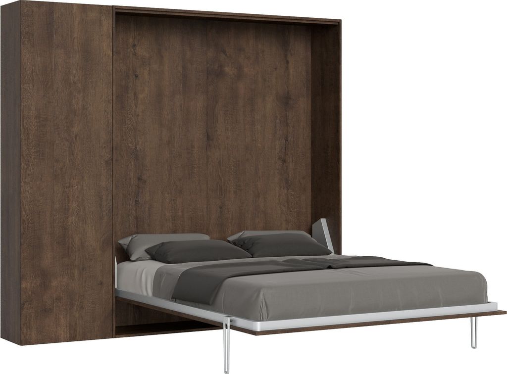 ITAMOBY - Schrankbett Kentaro 160 vertikal mit Säulenschrank Nussbaum