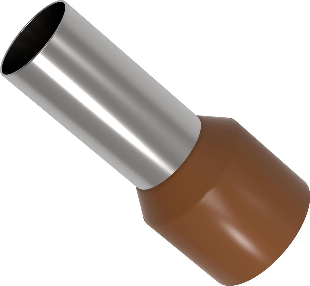 100 AUPROTEC Aderendhülsen 25 mm² isoliert braun Kabelendhülsen