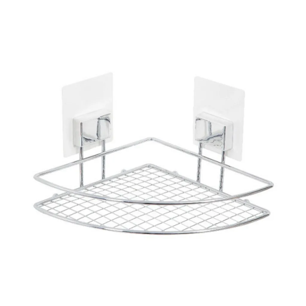Panier d'angle de douche blanc Bestlock Magic rangement ventouse