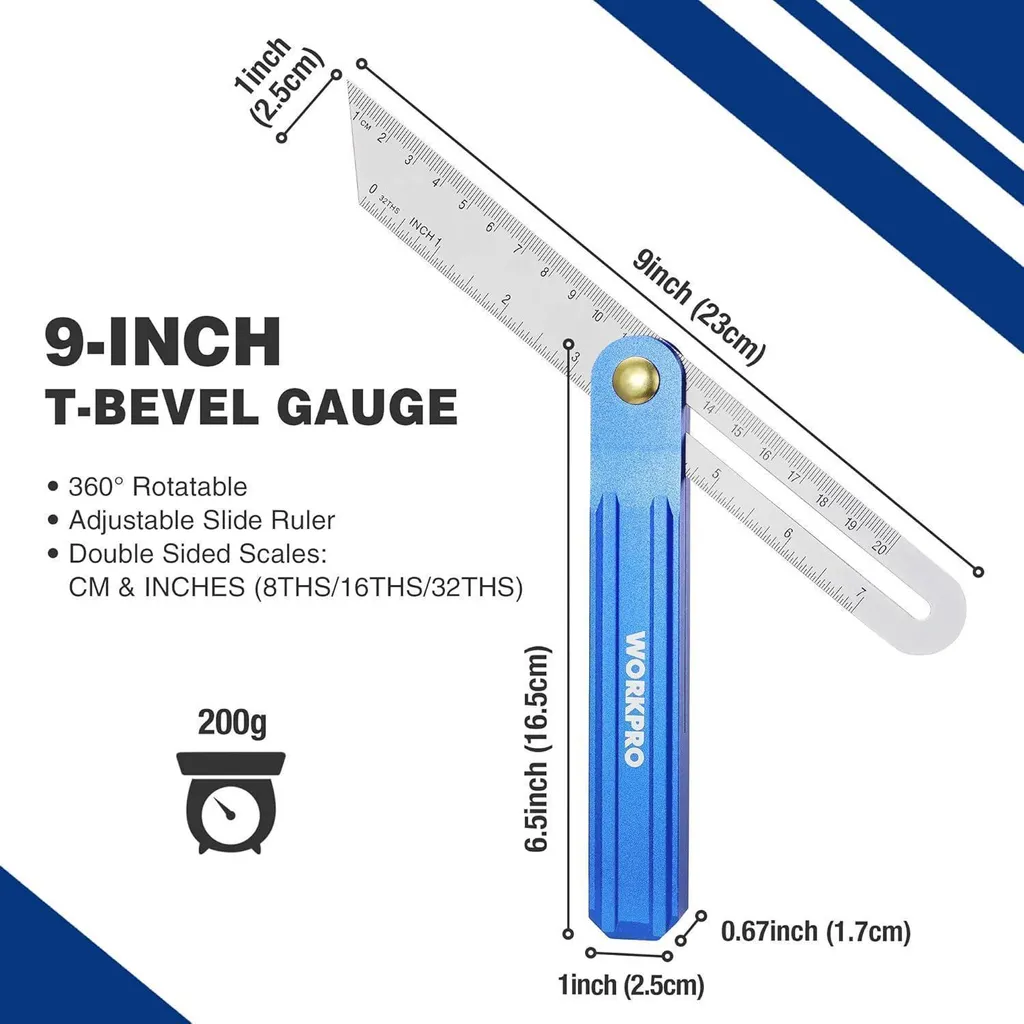 Équerre de Menuisier WORKPRO T-Forge en Acier Inoxydable, Lot de 2 Pcs - 4
