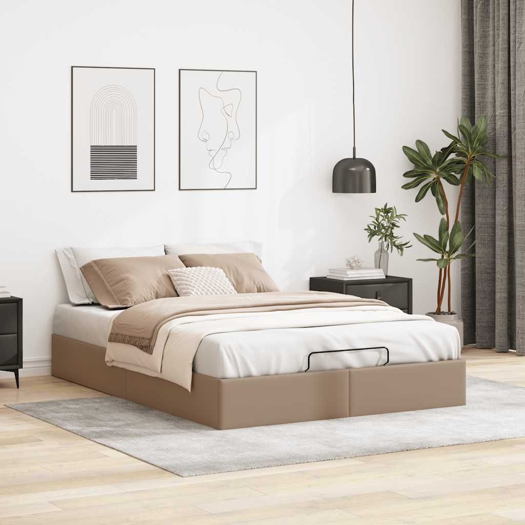 Maison Exclusive - Ottoman-Bett ohne Matratze Cappucino 140x200cm Kunstleder