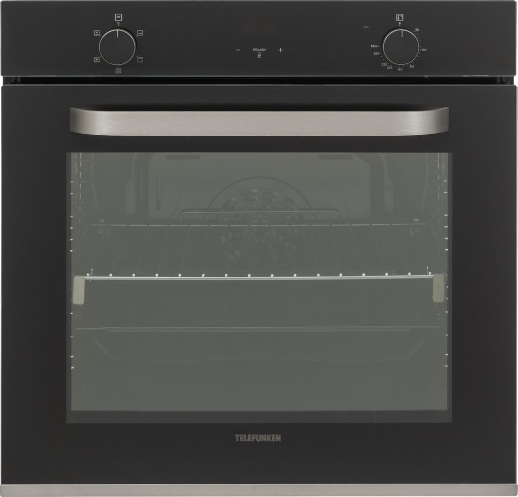 Telefunken Backofen | Einbaubackofen autark | 78 Liter | Hot Air Shield | 60 cm Einbau Ofen ohne Kochfeld | BOV75HAI