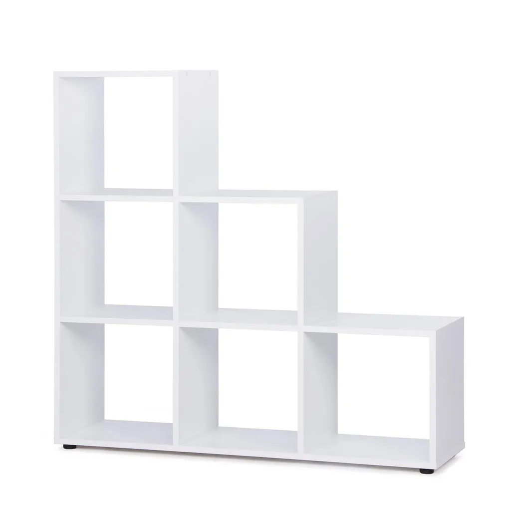 Meuble bibliothèque BERGAMO 1 blanc pour bureau et salon gain de place