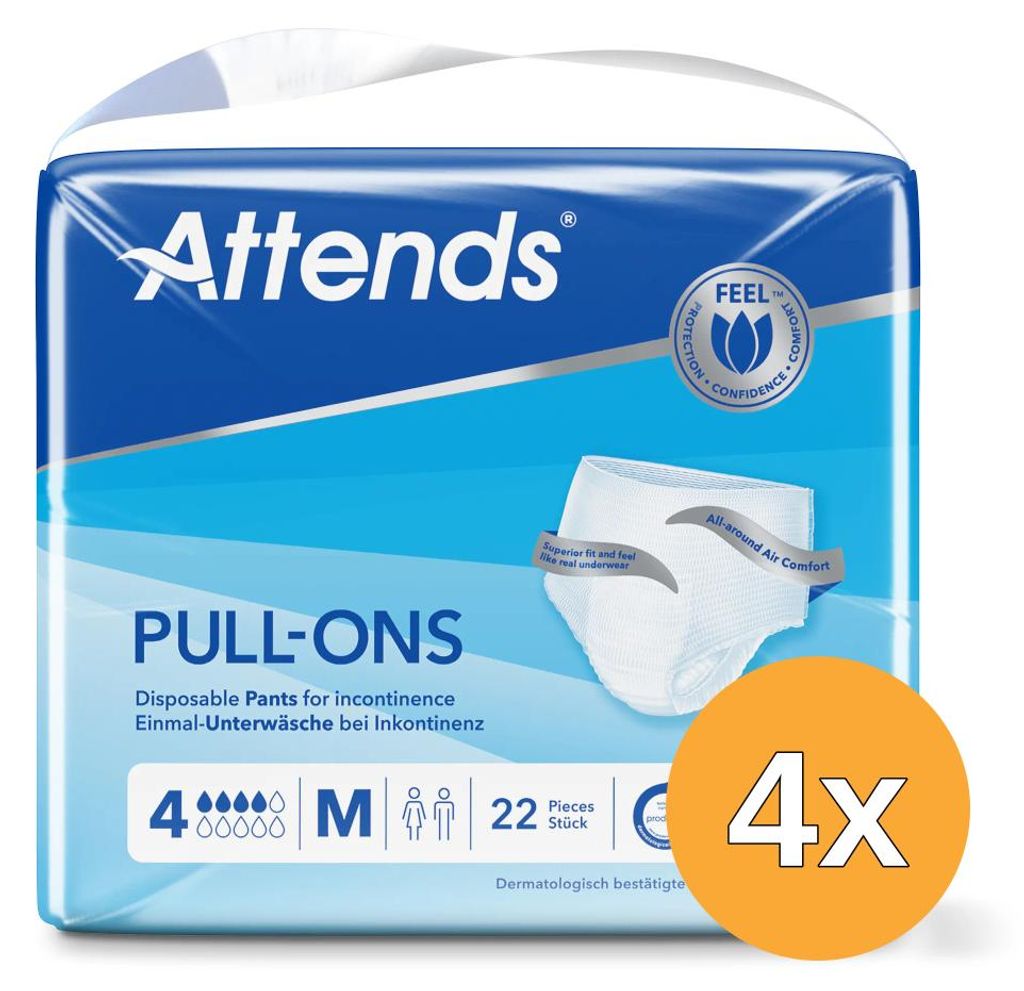 4x Attends Pull-Ons 4 Maat M (22 stuks) Productafbeelding 