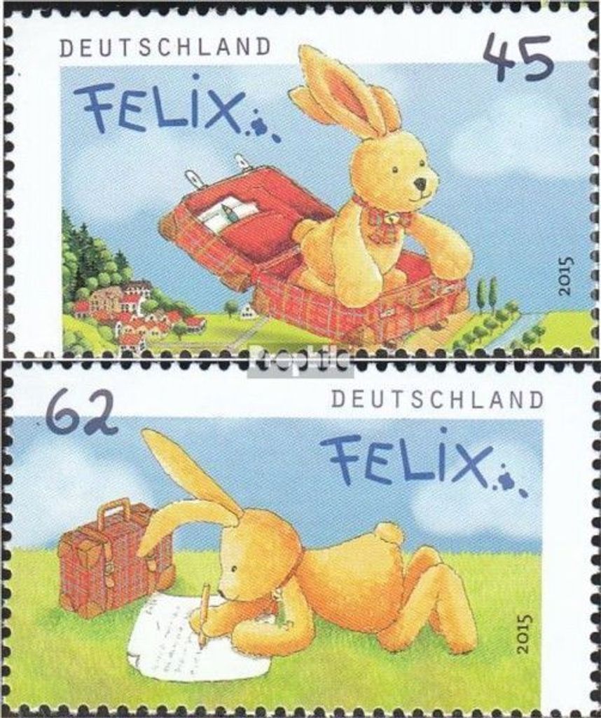 Briefmarken BRD (BR.Deutschland) 2015 Mi 3140-3141 (kompl.Ausg.) postfrisch Felix der Hase