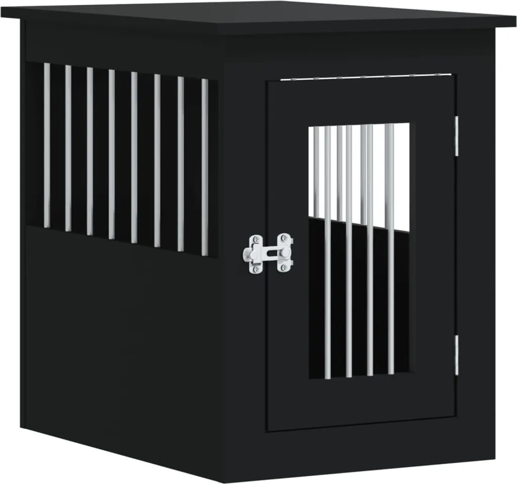 vidaXL Gabbia per cani in stile arredamento nero 45x62x59 cm materiale a base di legno
