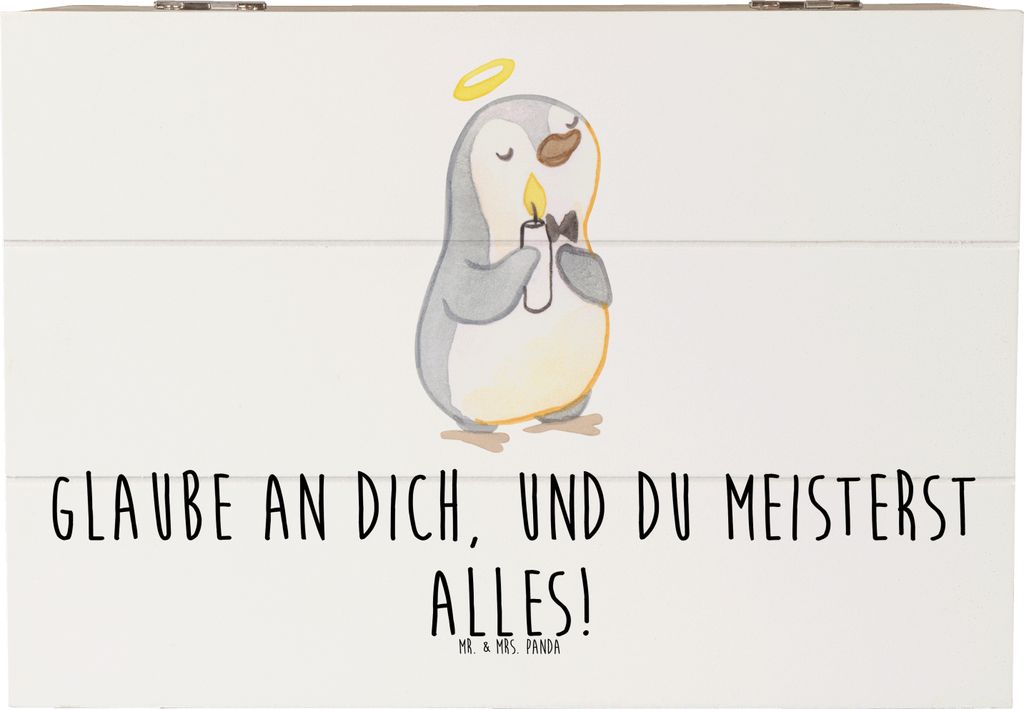 Mr. & Mrs. Panda Kiste Stolpersteine im Alltag meistern 22 x 15 cm - Weiß - Geschenk, Herausforderungen bewältigen, Trost, Geschenkbox, Holzkiste...